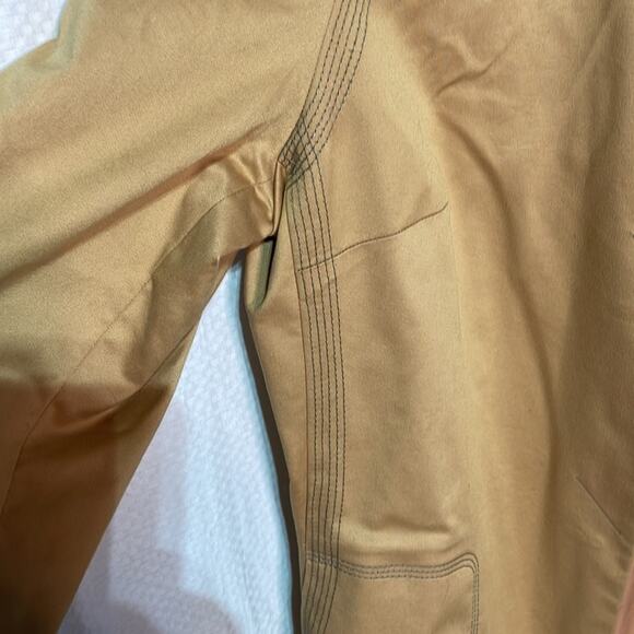 Sigrid olsen 10 3/4 length shaped jacket lined tan jacket grey stitching nwt - Picture 11 of 12